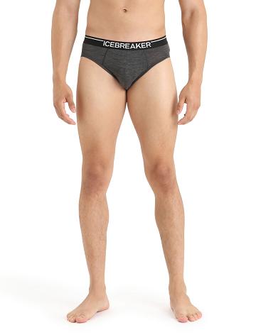 Icebreaker Merino Anatomica Briefs Férfi Fehérnemű Fekete Szürke | HU 1298KORI